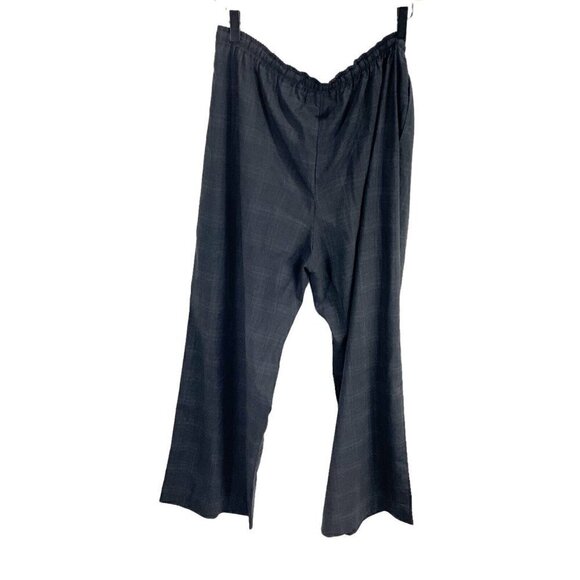 Eskandar Gray Plaid Drawstring Wide Leg pants Trousers Sz 1 100% Wool - Picture 6 of 7